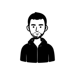 Minimalist line art portrait collection of diverse men and women avatars in black and white style