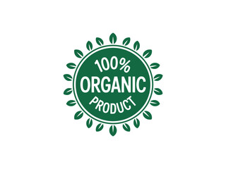 This image features a green certification seal with text '100% Organic Product', symbolizing authenticity and commitment to sustainability in food and products.