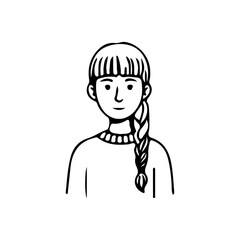 Minimalist line art portrait collection of diverse men and women avatars in black and white style