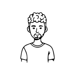 Minimalist line art portrait collection of diverse men and women avatars in black and white style