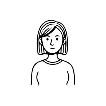 Minimalist line art portrait collection of diverse men and women avatars in black and white style