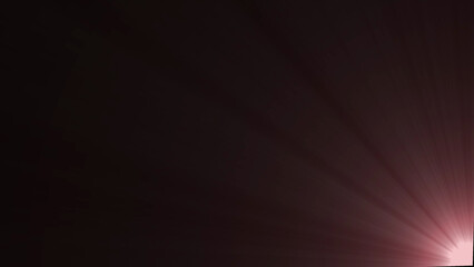 Pinkish Red Light Rays Bursting From Lower Right Corner On Dark Background beam shine