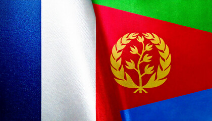 フランスの国旗とエリトリアの国旗(France Flag & Eritrea flag.)
