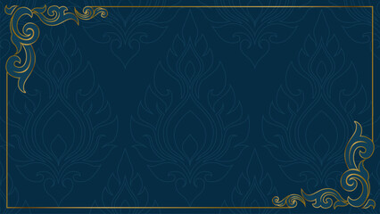 Luxury Thai Ornamental Banner in Blue and Gold Theme