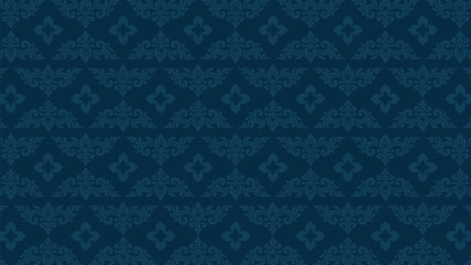 Traditional Thai Pattern Background in Blue Vintage Style