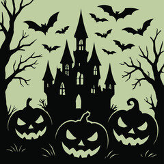 halloween background with haunted house