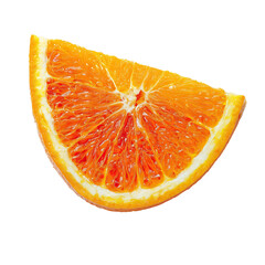 Realistic Juicy Orange Slice Centered on Transparent Background
