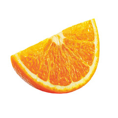 Realistic Juicy Orange Slice Centered on Transparent Background