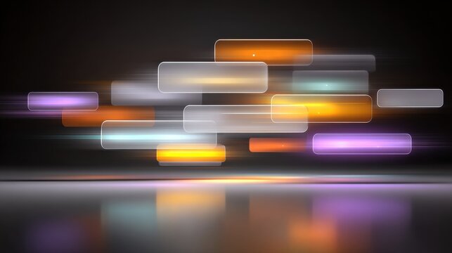 Abstract Music Playlist Interface Floating Over a Screen