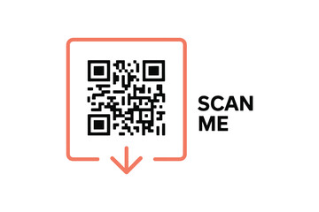 QR code scan me frame for digital payment, website access, app interface, and contactless technology.