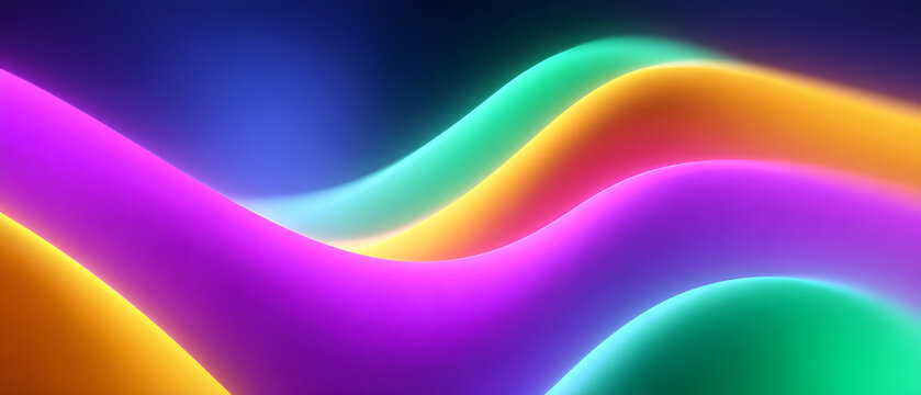 Abstract neon gradient lighting artistic background - Powered by Adobe