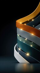 Abstract Modern Design Featuring Colorful Curved Ribbons with LED Lights