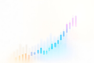 Rising bar graph isolated on white background