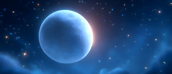 World Sleep Day with tranquil moon and stars in night sky