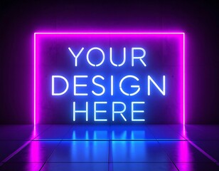 Neon Sign Mockup with Customizable Text for Your Design