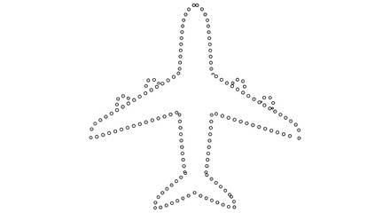 Fototapeta premium Airplane Outline, Isolated, Black Background
