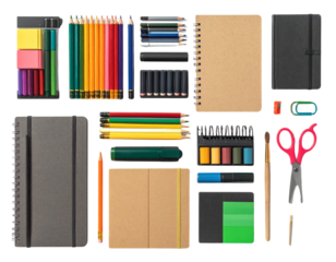 Colorful Assortment of School Supplies — Transparent PNG