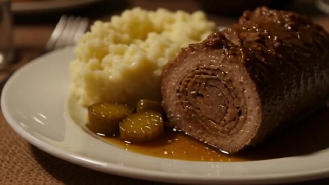 Rinderroulade mit Kartoffelp&uuml;ree