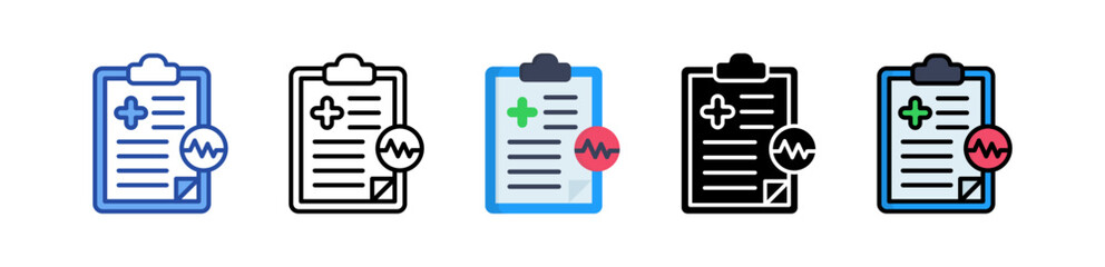 Medical Chart Icon Multi Style Illustration