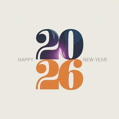 Happy new year 2026 with a modern stylized number design and subtle glow effect