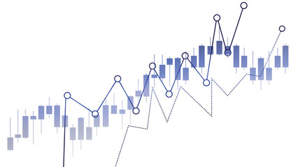 Abstract chart showing upward financial growth and market trends