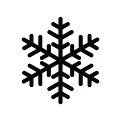 Simple black snowflake icon on white background winter symbol