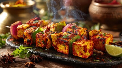 lamb chops and vegetables