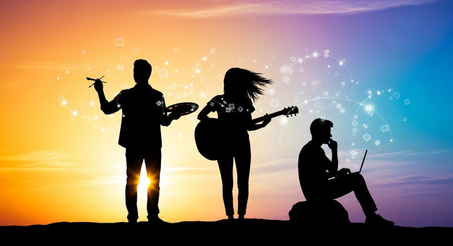 Creative minds collaborating on ideas and digital innovation