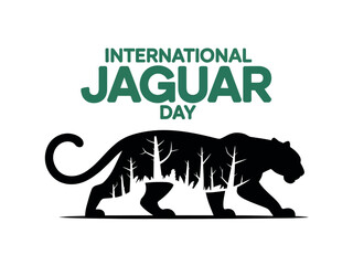 Jaguar with Forest Design for International Jaguar Day Awareness