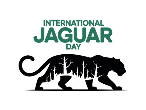 Jaguar with Forest Design for International Jaguar Day Awareness