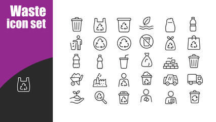 Waste  icon set
