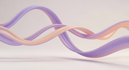 Elegant flowing ribbons with soft pastel colors create a modern and calming aesthetic, perfect for adding a touch of sophistication and visual interest to your designs