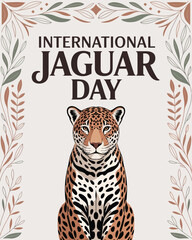 International Jaguar Day Wild Animal Conservation Awareness Poster © Melange