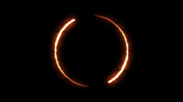circle glow border concept on the transparent background. glowing neon circle frame icon animation. alpha channel, seamless loop, neon circle frame loading icon animation.