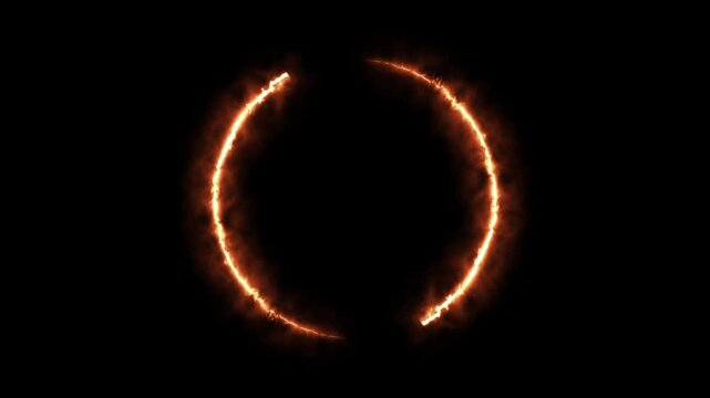 circle glow border concept on the transparent background. glowing neon circle frame icon animation. alpha channel, seamless loop, neon circle frame loading icon animation.