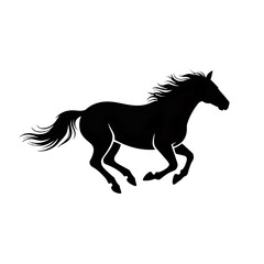 Obraz premium Abstract silhouette of a galloping horse in motion with a textured outline
