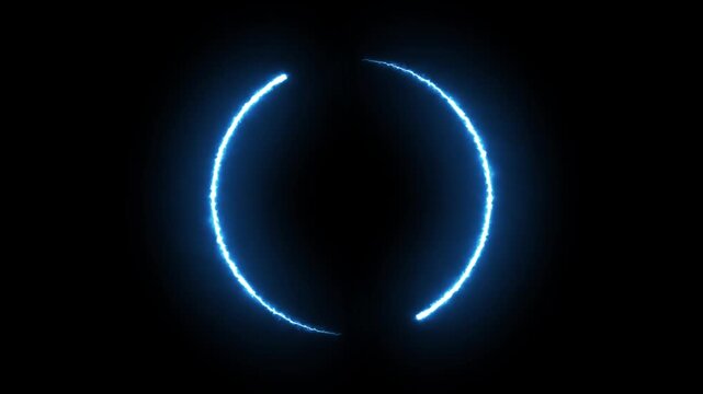 circle glow border concept on the transparent background. glowing neon circle frame icon animation. alpha channel, seamless loop, neon circle frame loading icon animation.