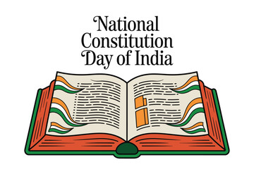 National Constitution Day of India Poster with Book and Indian Flag Motif