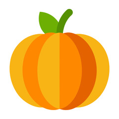 Orange flat design pumpkin illustration for autumn and halloween