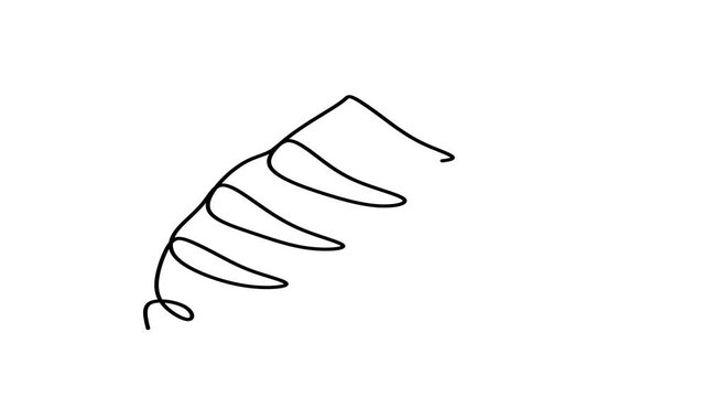 Animated self drawing of continuous line draw wheat bread. Bakery pastry products continuous one line. Full length one line animation. 4K	