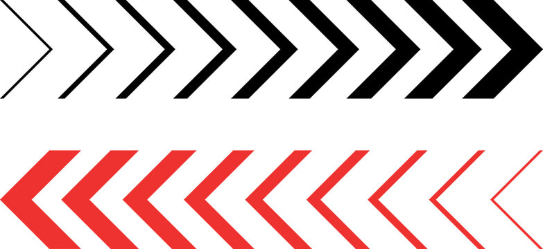 Black and red chevron arrows pointing right and left