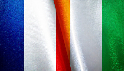 フランスの国旗とコートジボワールの国旗(France Flag & Cote d'Ivoire flag.)

