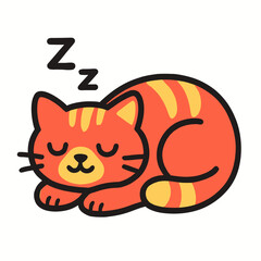 Adorable sleepy tabby cat napping peacefully, perfect for pet-related content or cute designs needing a touch of warmth and charm, bringing playful joy