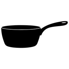 Black silhouette of a saucepan, kitchen utensil
