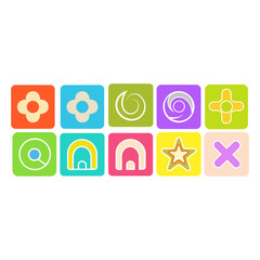 Modern Abstract Gradient UI/UX Vector Icon Set Collection