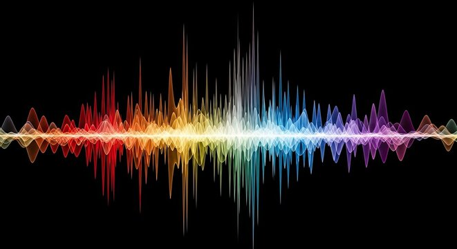 Colorful Sound Waveform Visualization Abstract Spectrum Digital Art