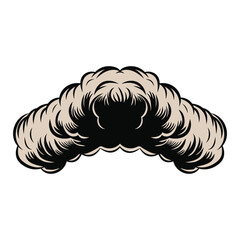 Vintage Steam Cloud Puff - Retro Smoke Illustration for Train