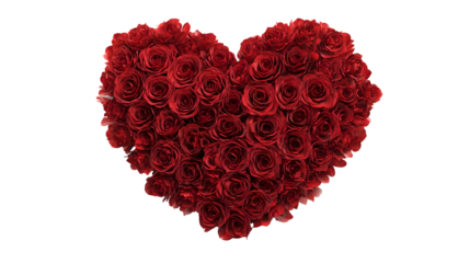Heart-shaped red roses arrangement on black background