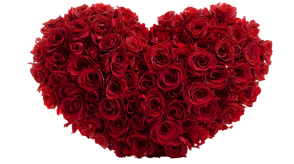 Heart-shaped red rose arrangement symbolizing love and romance