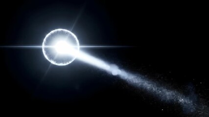 Bright glowing energy orb particle beam - Powered by Adobe